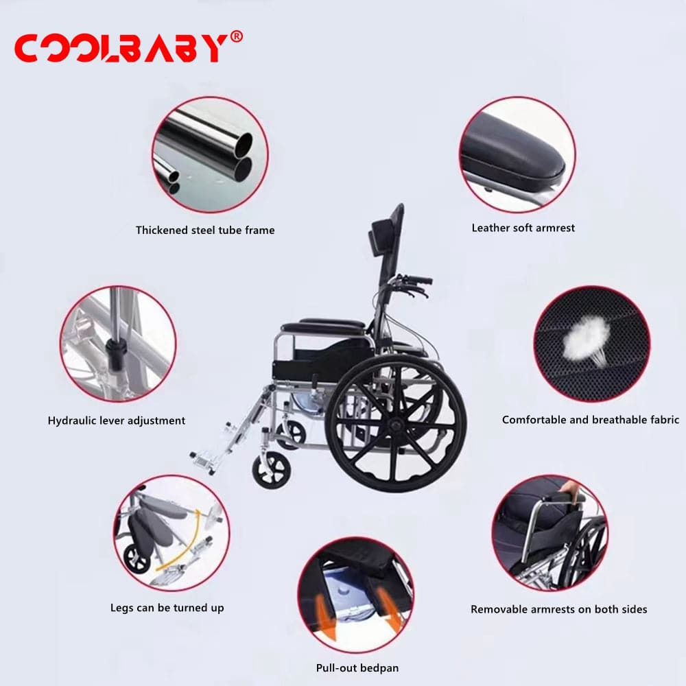 COOLBABY SSZ-LY01: Hydraulic Lever Wheelchair - COOL BABY