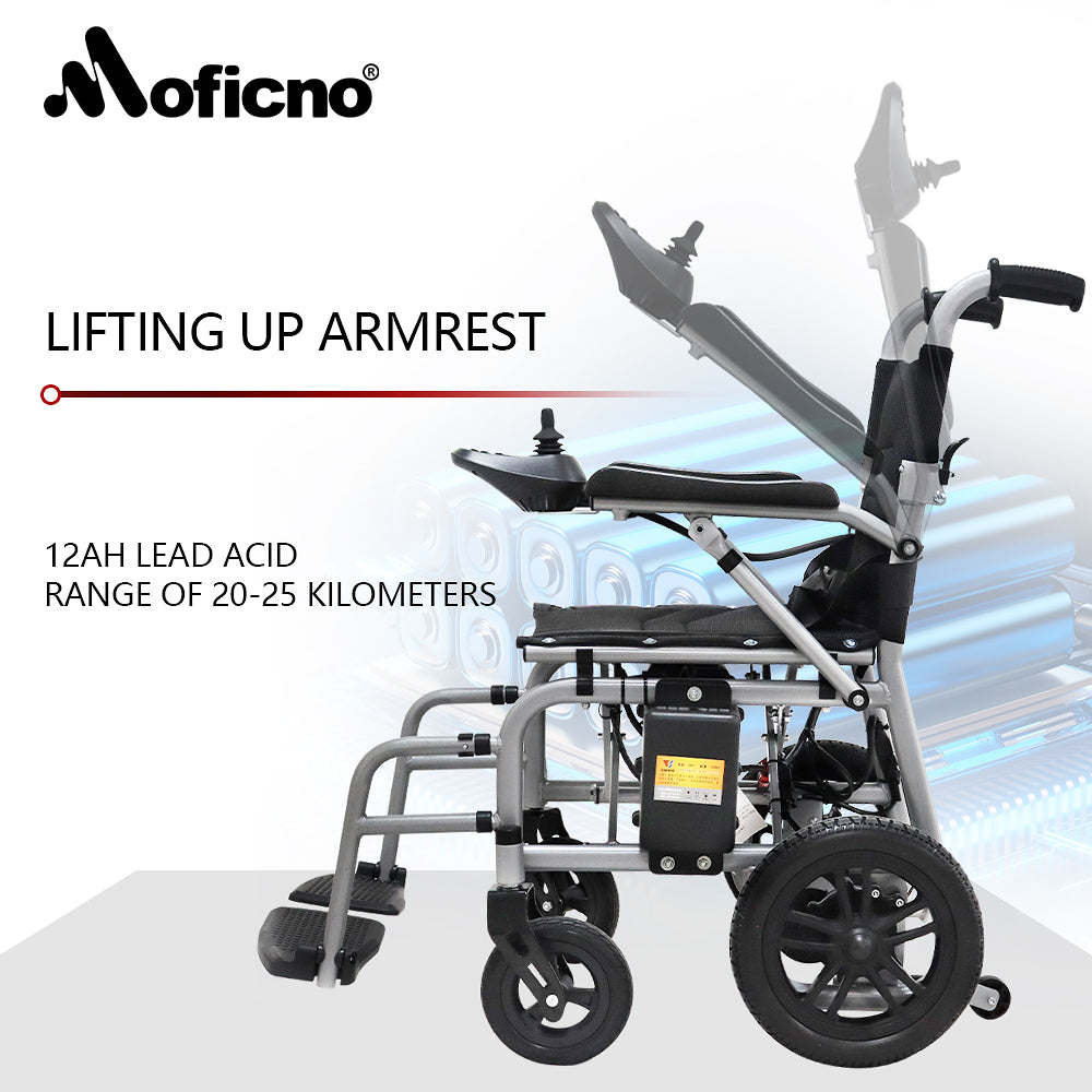 Moficno Travel/User Friendly Electric Wheelchairs for Seniors, Long Range Electric Wheelchair