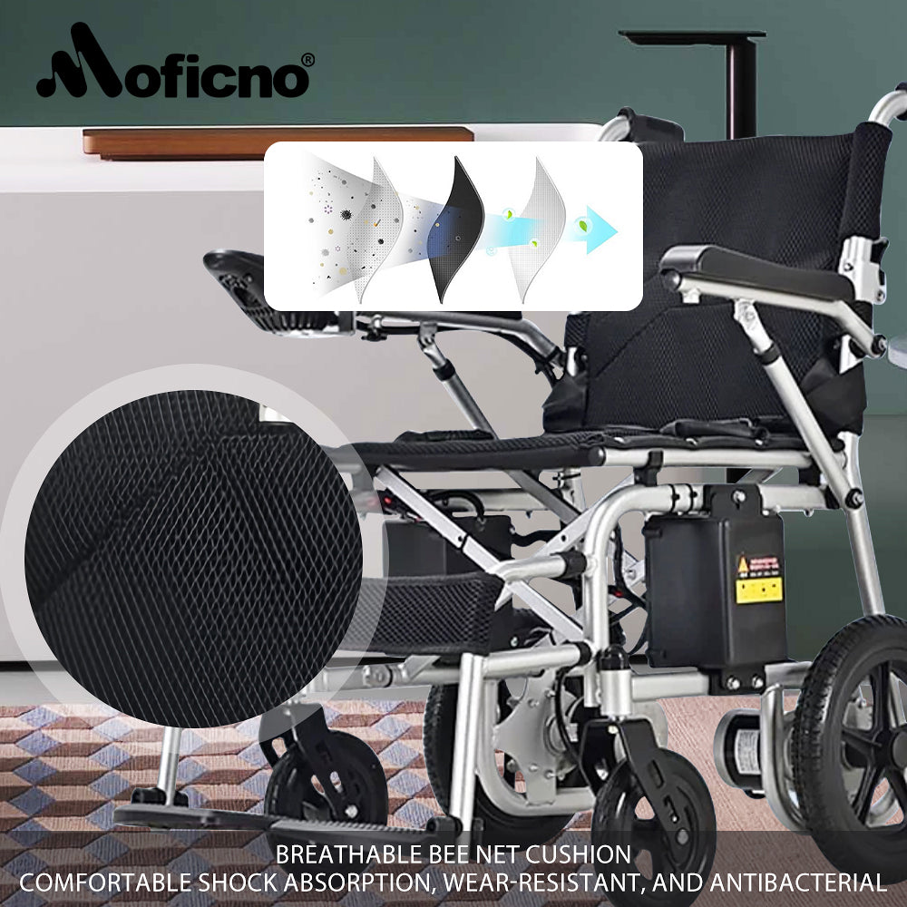Moficno Travel/User Friendly Electric Wheelchairs for Seniors, Long Range Electric Wheelchair