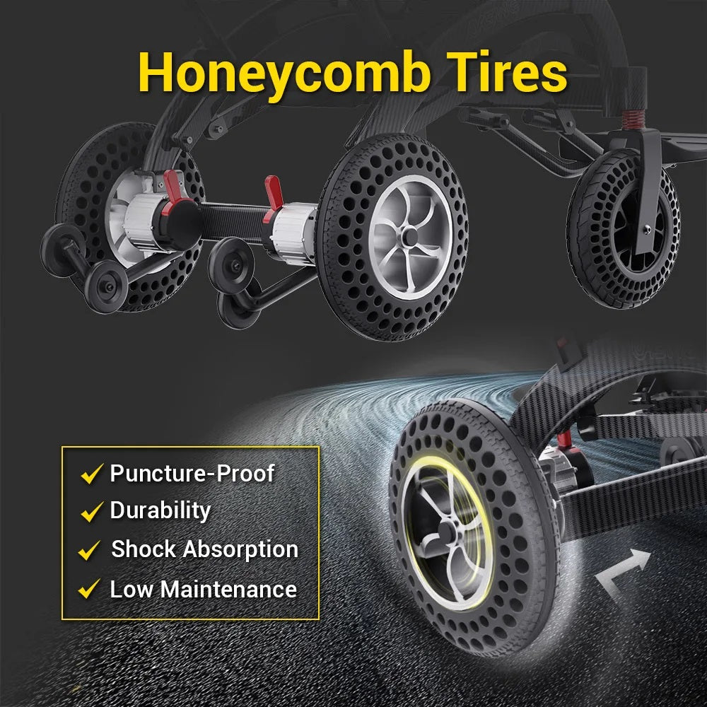 Moficno Powerful Lithium Rechargeable Controlled Lightweight 17.5kg Elderly Electric Wheelchair Brushless Motor Health Care Wheelchair