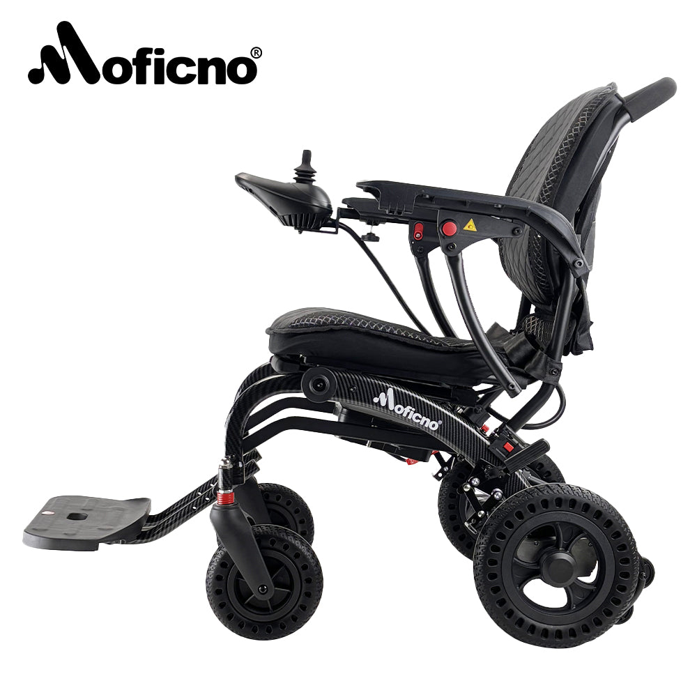 Moficno Lightweight Aluminum Electric Wheelchairs for Adults, Power Motorized Foldable Wheelchairs for Seniors Support 220 LBS, Only 36LBS Weight