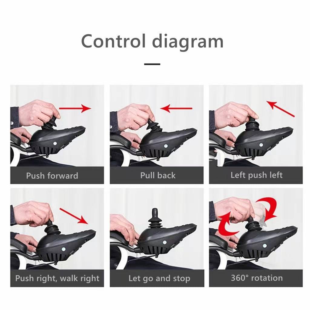 COOLBABY DDLY05: Lightweight & Portable Electric Wheelchair with 360° Joystick for Elderly and Disabled. - COOL BABY