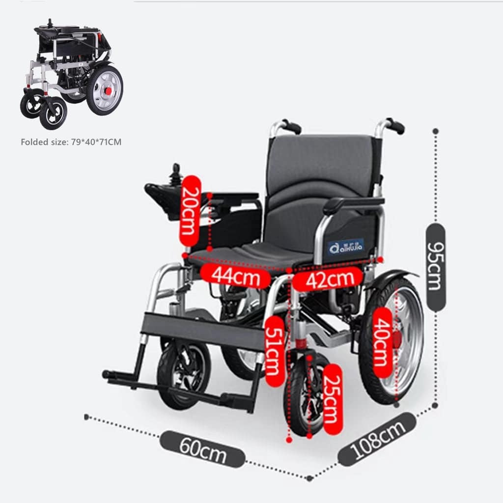 COOLBABY DDLY05: Lightweight & Portable Electric Wheelchair with 360° Joystick for Elderly and Disabled. - COOL BABY