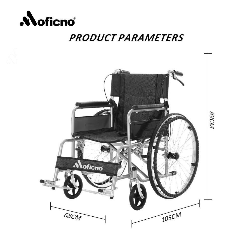 MOFICNO QBLY03 Portable Wheelchair Standard Manual wheelchairs Small Simple Folding Light Ultra Light Travel for The Elderly Trolley