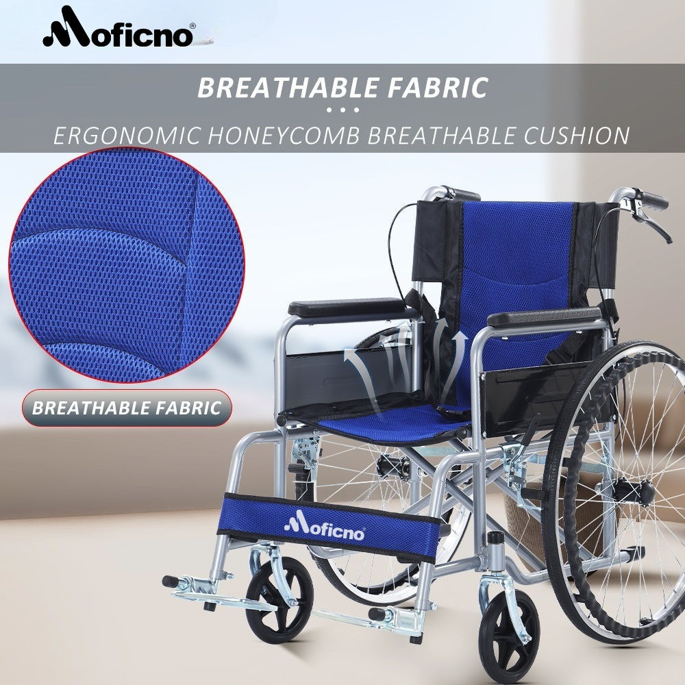 MOFICNO QBLY03 Portable Wheelchair Standard Manual wheelchairs Small Simple Folding Light Ultra Light Travel for The Elderly Trolley