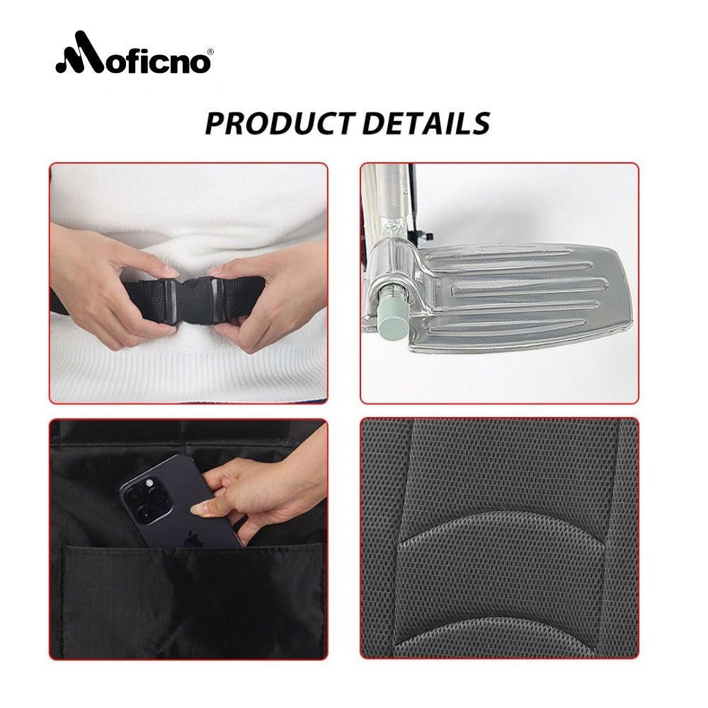 MOFICNO QBLY03 Portable Wheelchair Standard Manual wheelchairs Small Simple Folding Light Ultra Light Travel for The Elderly Trolley