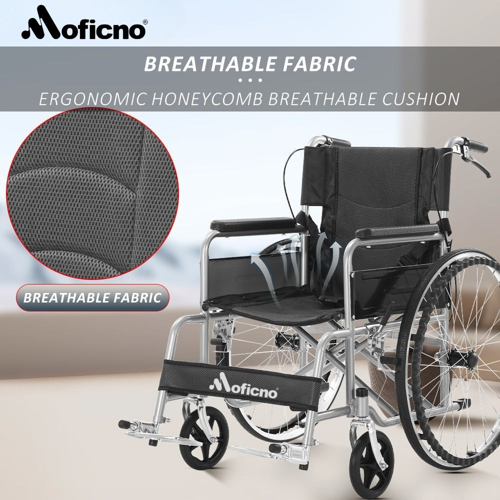 MOFICNO QBLY03 Portable Wheelchair Standard Manual wheelchairs Small Simple Folding Light Ultra Light Travel for The Elderly Trolley