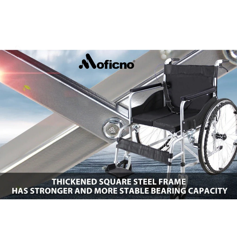 MOFICNO QBLY01: Lightweight Foldable Wheelchair for Elderly with Adjustable Seat Cushion - Enhanced Medline Experience!