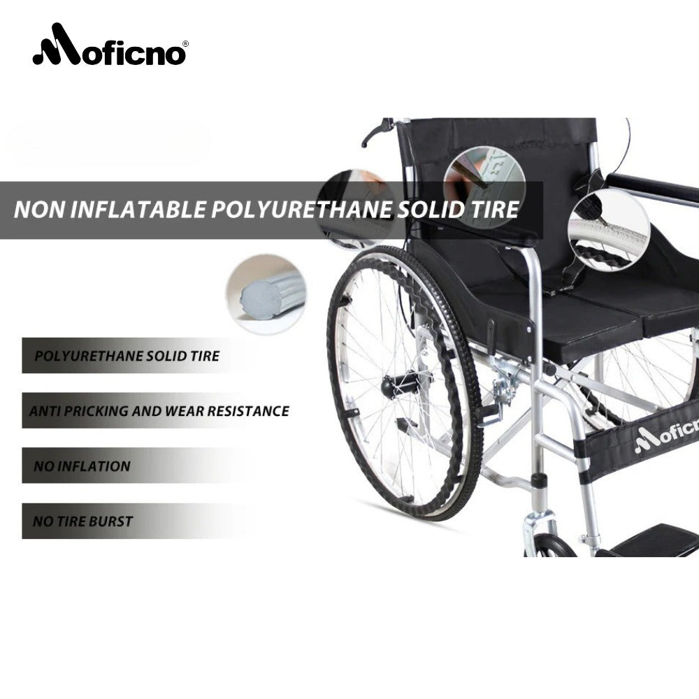 MOFICNO QBLY01: Lightweight Foldable Wheelchair for Elderly with Adjustable Seat Cushion - Enhanced Medline Experience!