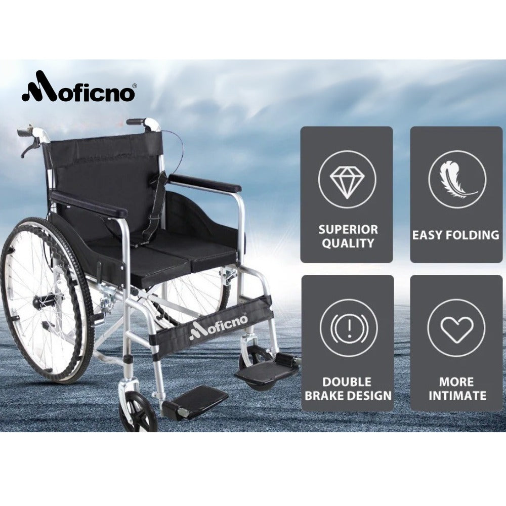 MOFICNO QBLY01: Lightweight Foldable Wheelchair for Elderly with Adjustable Seat Cushion - Enhanced Medline Experience!