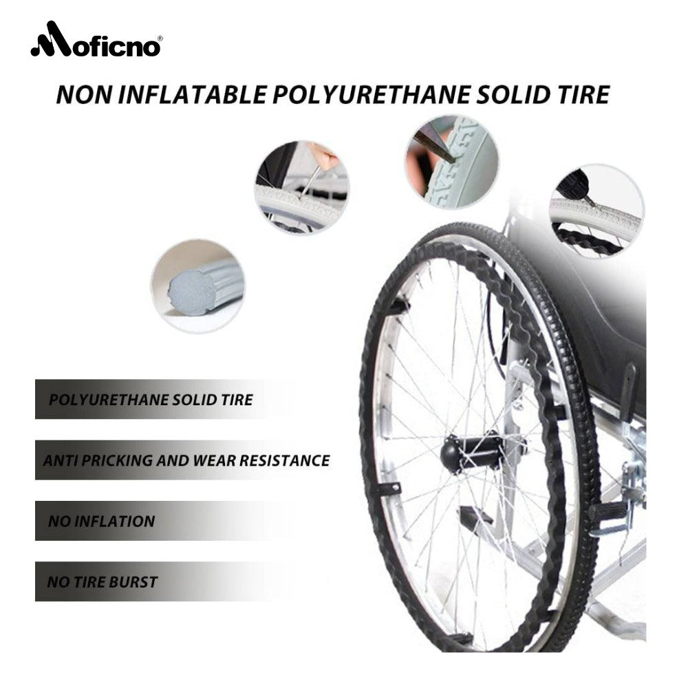 MOFICNO QBLY01: Lightweight Foldable Wheelchair for Elderly with Adjustable Seat Cushion - Enhanced Medline Experience!