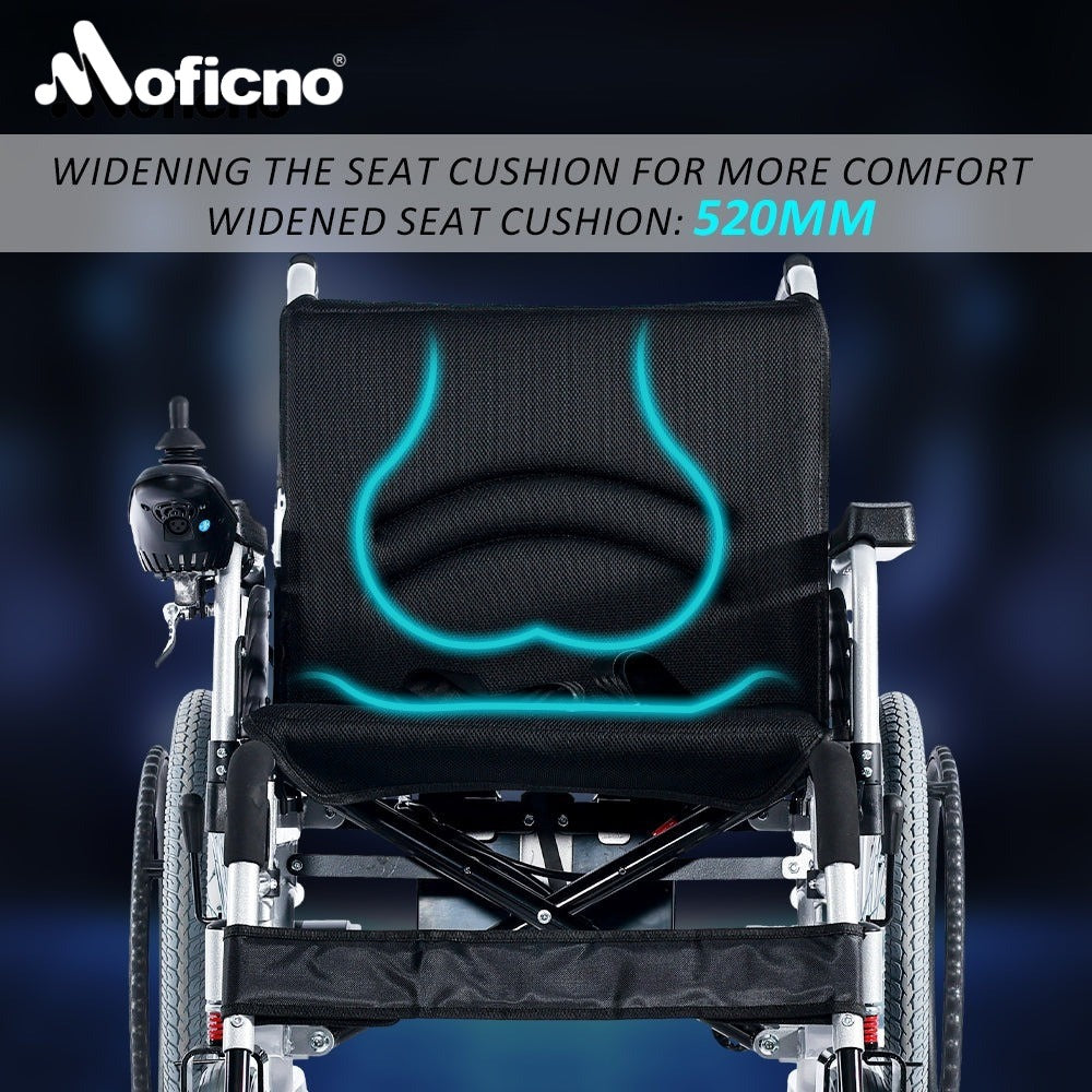 MOFICNO Electric Wheelchair Heavy Duty Foldable Electric Wheelchairs 52cm Widen Seat For Adults And Seniors