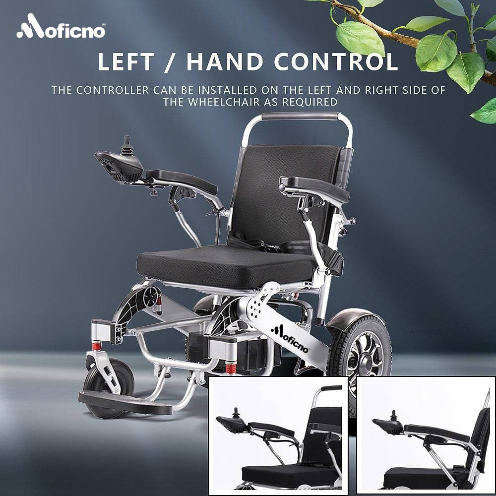 MOFICNO DDLY01: Lightweight Folding Electric Wheelchair with Intelligent Four-wheel Drive for Adult Mobility.