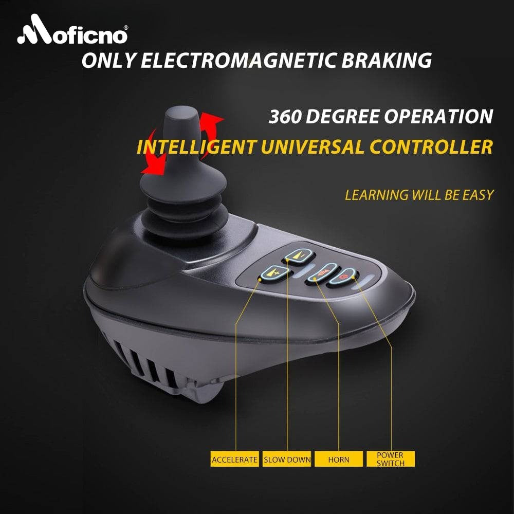 MOFICNO DDLY01: Lightweight Folding Electric Wheelchair with Intelligent Four-wheel Drive for Adult Mobility.