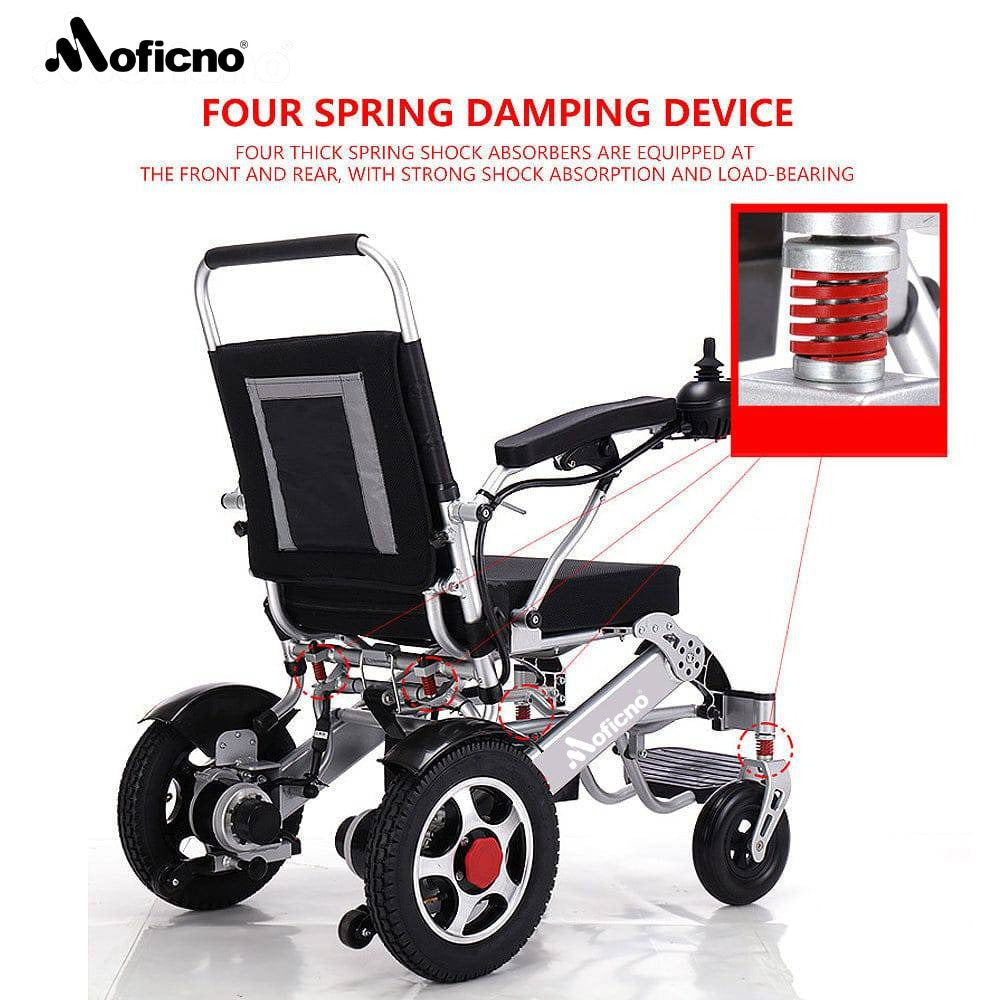MOFICNO DDLY01: Lightweight Folding Electric Wheelchair with Intelligent Four-wheel Drive for Adult Mobility.