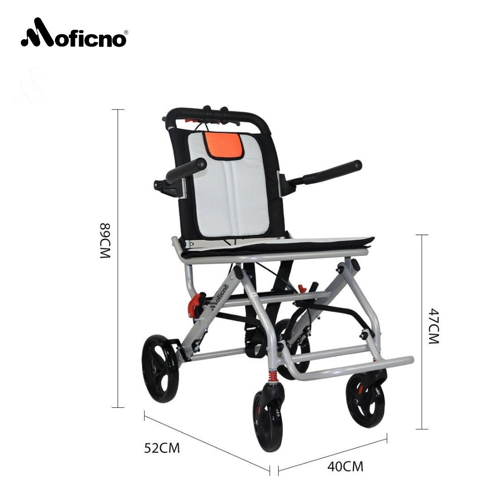 MOFICNO Super Lightweight (Only 19lbs）aluminum wheelchairs for the elderly wheelchairs disabled portable foldable double support frame small hand push scooter