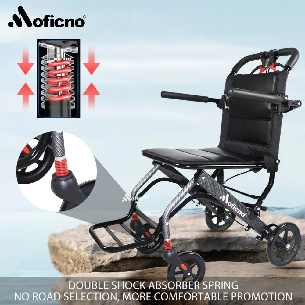 MOFICNO: Ultra-light Aluminium Alloy Wheelchair, Travel Wheelchairs For Elderly,Foldable,Compact DGMT-105