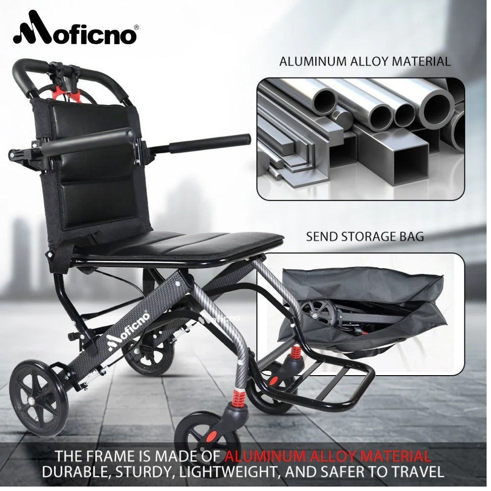 MOFICNO: Ultra-light Aluminium Alloy Wheelchair, Travel Wheelchairs For Elderly,Foldable,Compact DGMT-105