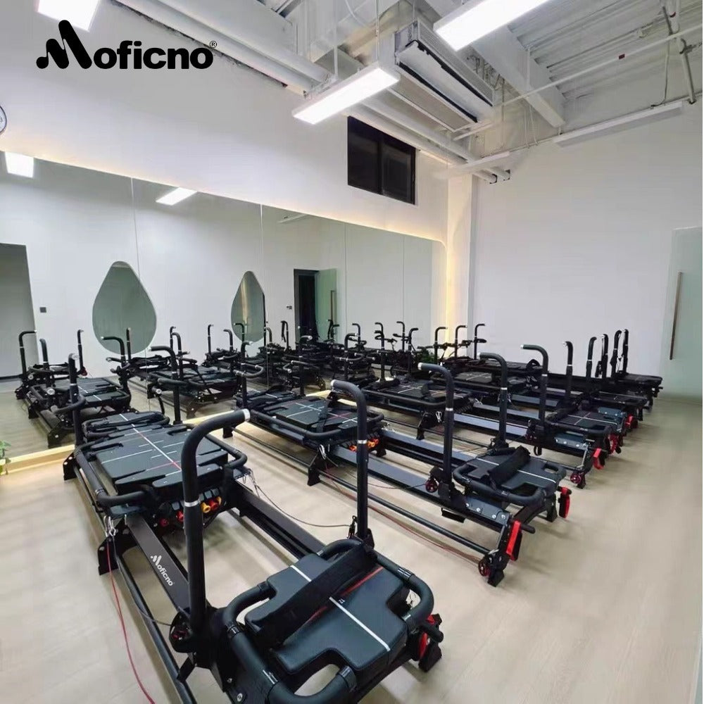 Moficno Megaformer Pilates Machine — Full-Body Adjustable Core Trainer with Resistance Springs, Aluminium Alloy Frame & Ergonomic Handles for Home or Studio Use