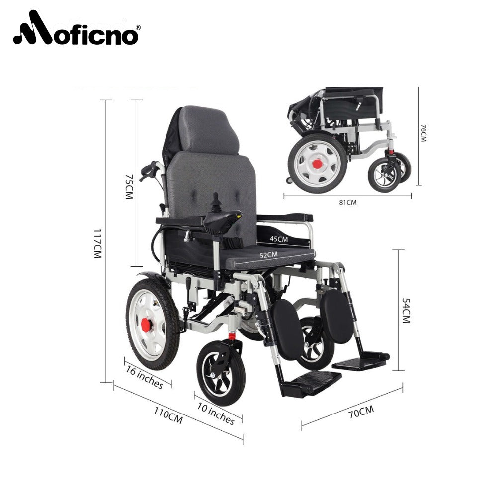 Moficno: Foldable, Lightweight Electric Wheelchair for Elderly and Disabled, with Intelligent Adjustment and Full-Lying Capability