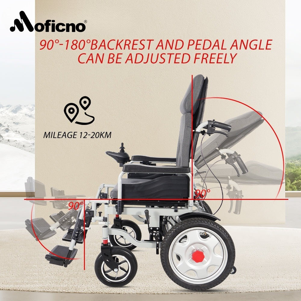 Moficno: Foldable, Lightweight Electric Wheelchair for Elderly and Disabled, with Intelligent Adjustment and Full-Lying Capability