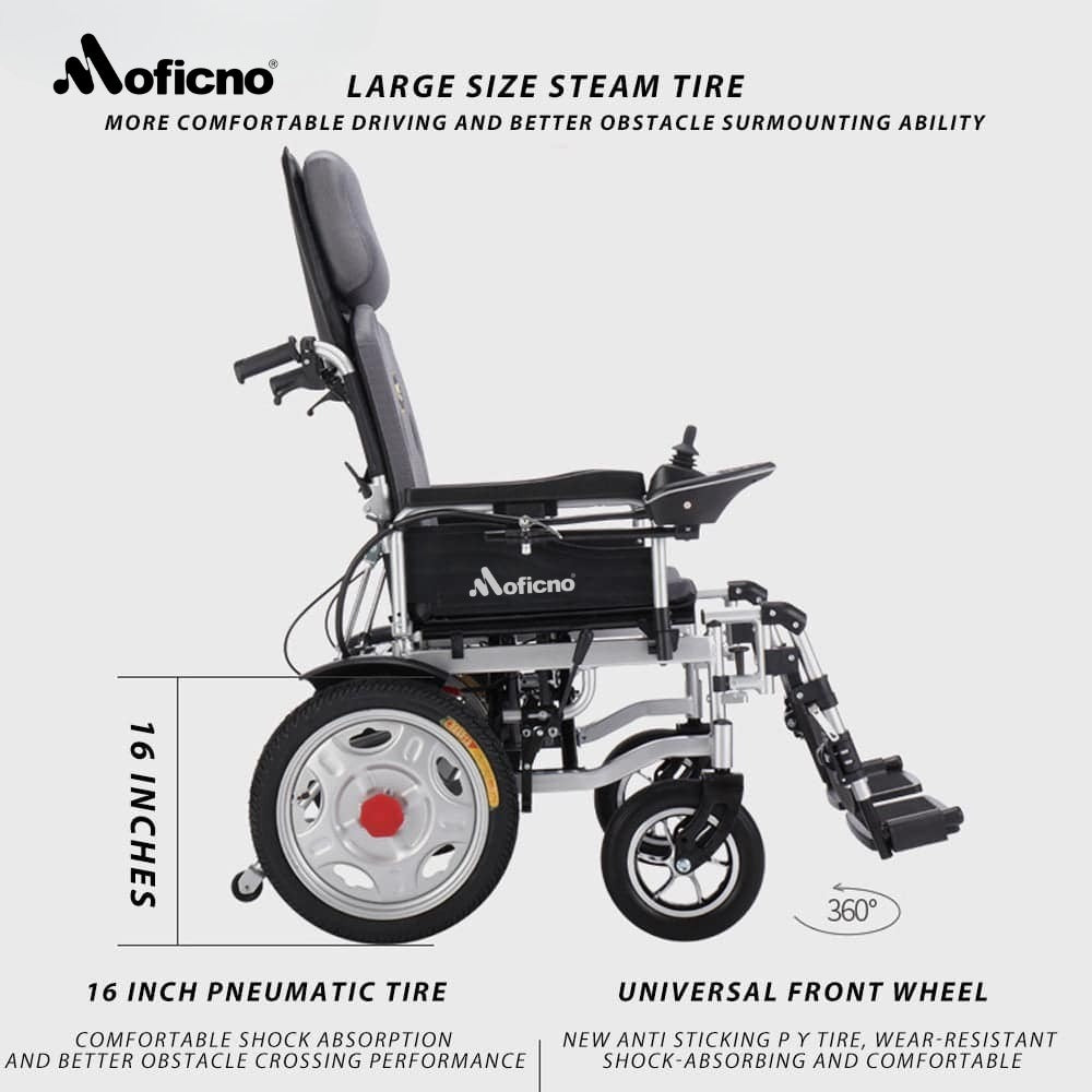Moficno: Foldable, Lightweight Electric Wheelchair for Elderly and Disabled, with Intelligent Adjustment and Full-Lying Capability