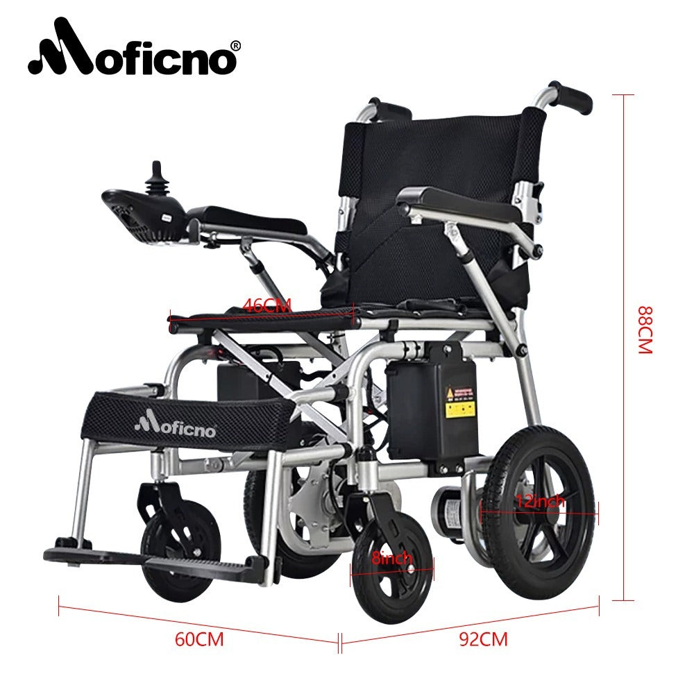 Moficno Travel/User Friendly Electric Wheelchairs for Seniors, Long Range Electric Wheelchair