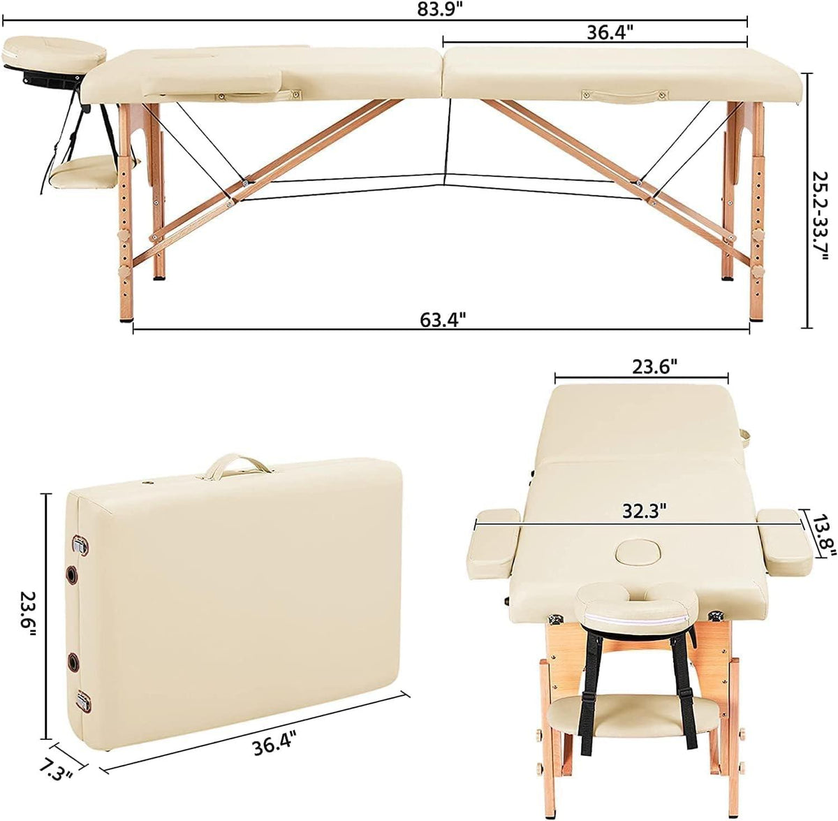 COOLBABY KYBJ-303 Portable Fitness Massage Table - Professional Adjustable Folding Bed for Ultimate Relaxation - COOLBABY